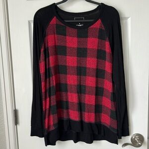 Sonoma buffalo plaid light weight sweater tee l